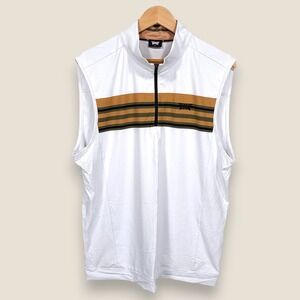 PXG Quarter Zip Performance Golf Vest Men Medium White Orange Wicking Parsons
